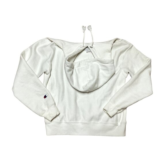 CHAMPION REVERSE WEAVE WHITE HOODIE SWEATSHIRT SZ S FLEECE VERY CLEAN WOMENS - Picture 5 of 5